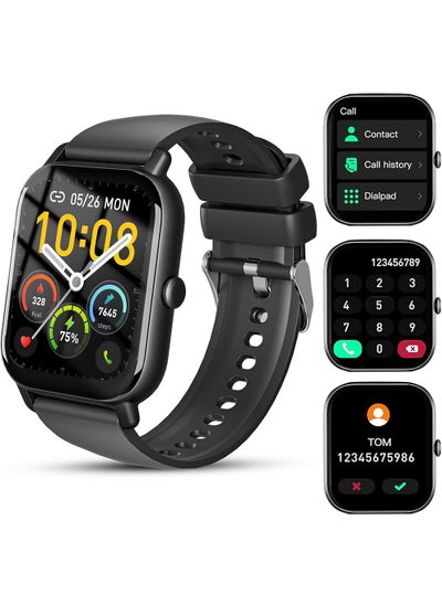 اشتري Smart Watch for Men Women, 1.85" Fitness Tracker, Heart Rate/Sleep Monitor/Pedometer, TFT HD Bluetooth, Multiple Sports Gym Modes, Waterproof Women Men Fitness Watch for Android iPhone (Black) في الامارات