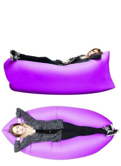 Buy Fast Air Inflatable Sofa Lazy Layba Air Bed Chair Couch Available Colors Purple in UAE