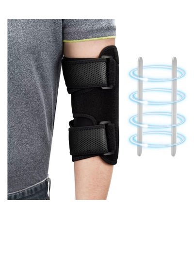 Buy Elbow Brace, Comfortable Night Elbow Support, Adjustable Elbow Stabilizer, for Sleep Elbow Splint, with 2 Removable Metal Splints for Cubital Tunnel Syndrome, Tendonitis, Ulnar Nerve, Tennis in Saudi Arabia