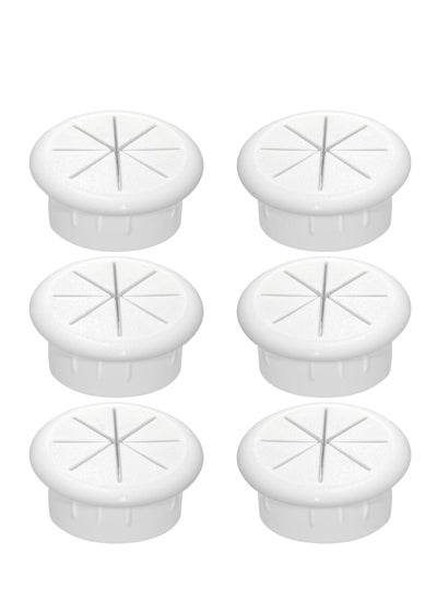 Buy Desk Grommet 6 Pcs Flexible Cable Hole Covers with Saw Ideal Solution for Office and Home Table White 2Inch 50mm in Saudi Arabia