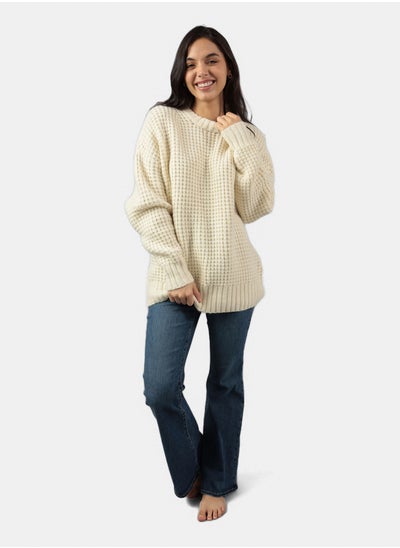 Buy AE Oversized Waffle Crewneck Sweater in Egypt