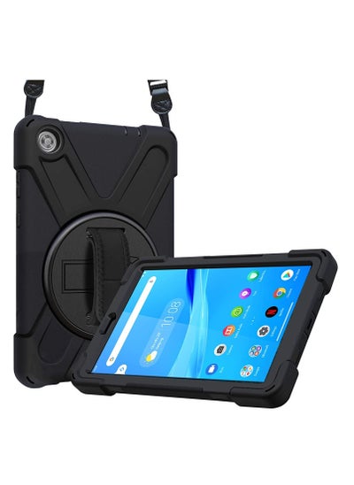 Buy Lenovo Tab M8 HD LTE/Tab M8 HD/Smart Tab M8 Case, Rugged Heavy Duty Shockproof Rotating Kickstand Protective Cover for Lenovo Tab M8 -Black in Saudi Arabia