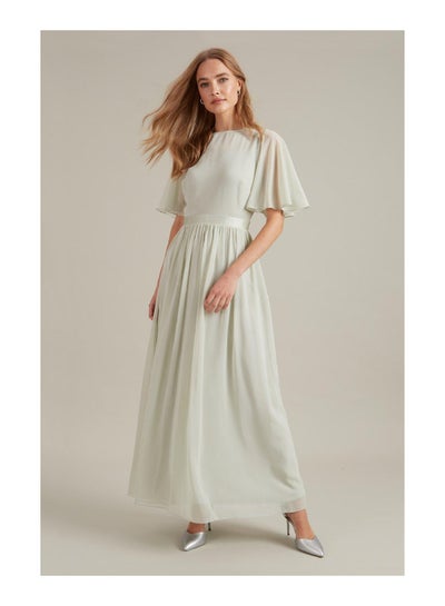Buy Flutter Sleeve Chiffon Maxi Dress in UAE