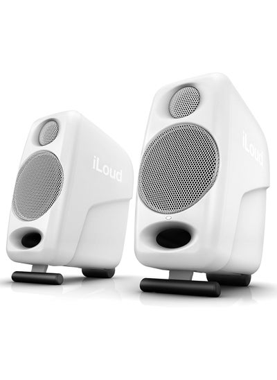 Buy IK Multimedia iLoud Micro Monitor Pair - Ultra-compact Monitor System with 2 x 25W Powered Reference Speakers with 3" Drivers, 3/4" Silk Dome Tweeters, and BlueTooth Connectivity - White in UAE