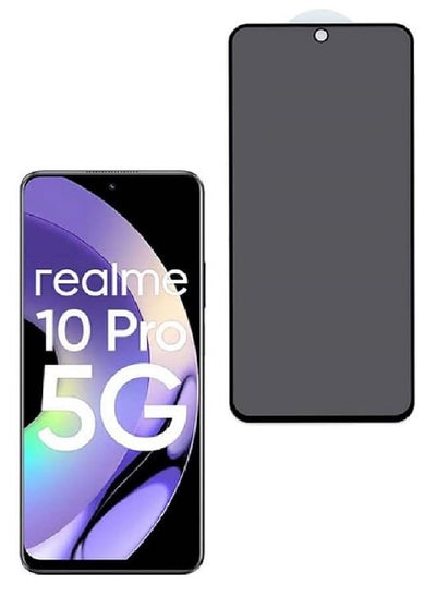 اشتري Tempered Glass Screen Protector Anti-Spy Privacy Designed For Realme 10 Pro Full Screen Coverage And Bubble Free في الامارات