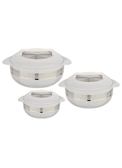 Buy Hotpot Stainless Steel Insulated Casserole Hot Pot Sparkle White in UAE