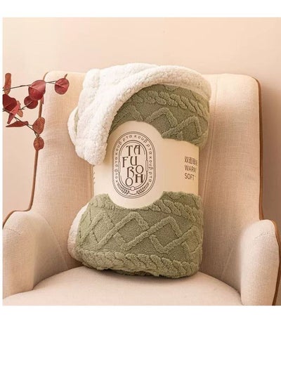 اشتري Winter and summer Thick Warm Blanket Pattern Design Faux Blankets 2-Layer Fleece Soft Bedspreads Blanket Size : 200x230cm) (Color : Green في الامارات