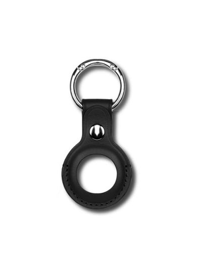 Buy Devia Leather Secure Holder with Key Ring for AirTag – Black in Egypt