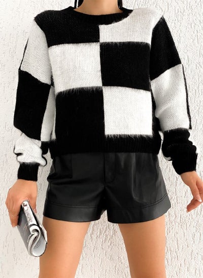 Buy Plaids round neck Pullover in Egypt