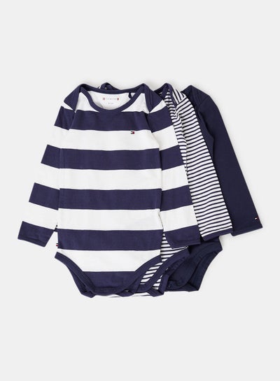 Buy Baby Long Sleeve Bodysuit (Pack of 3) in UAE