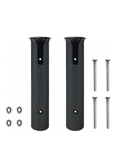 اشتري Fishing Rod Holder Bracket Wall Mounted Boat Side Mount Tool Holder Tube Links with Screws Pole Tube,Fishing Rod Rack with Screws for Boat Kayak Fishing Cooler Trailer (Black)2 sets في السعودية