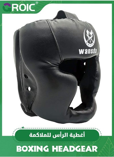 Buy Boxing Headgear for Adults Kids, Safety Head Guard,Brace Head Protection,PU Leather Boxing Helmet for Traning Kickboxing MMA Muay Thai Sparring Martial Arts Karate Taekwondo in Saudi Arabia