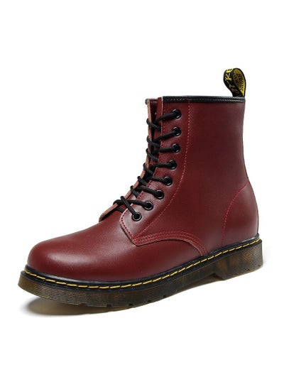 اشتري Men Lace Up Martin Boots Red في الامارات