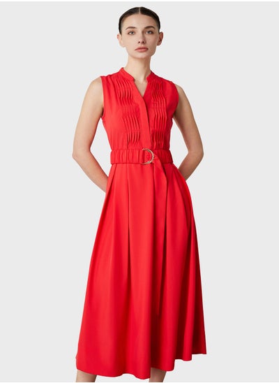 Buy Ribbed Belted Tiered Dress in Saudi Arabia