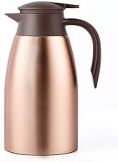 Buy 68oz Coffee Carafe Airpot Insulated Coffee Thermos Urn Stainless Steel Vacuum Thermal Pot Flask for Coffee, Hot Water, Tea, Hot Beverage - Keep 12 Hours Hot, 24 Hours Cold -Gold … in Egypt