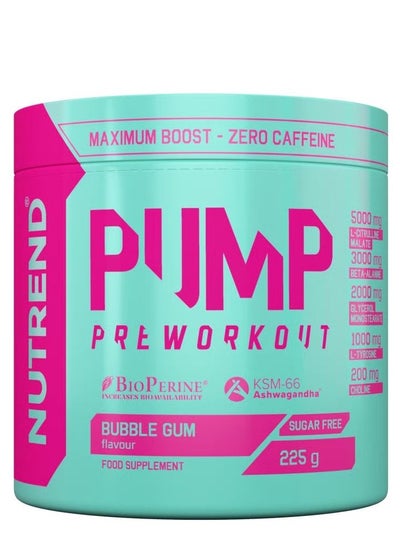 اشتري Pump Pre Workout Zero Caffeine 225 Grams, Bubble Gum في الامارات