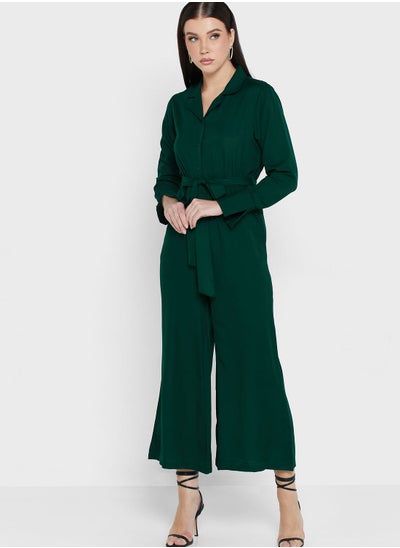 Buy Belted Solid Jumpsuit in UAE