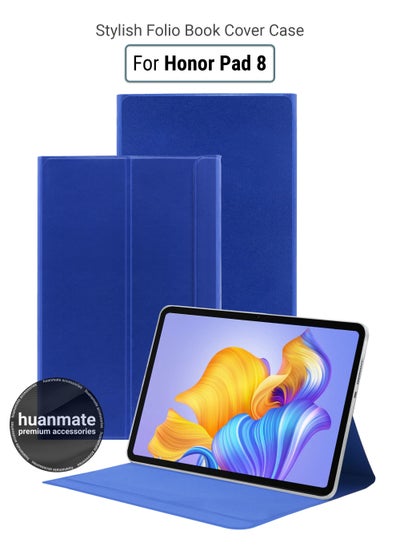 اشتري Stylish Protective Folio Book Case Cover For Honor Pad 8 Blue في السعودية