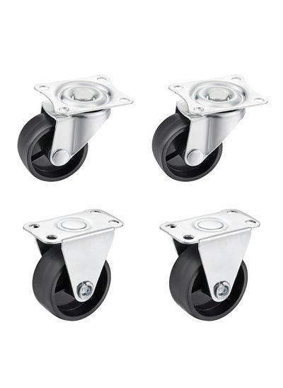 Buy 2-Piece PP Rigid Caster Wheels - 50mm - 2-Piece Swivel Caster Wheels in Saudi Arabia