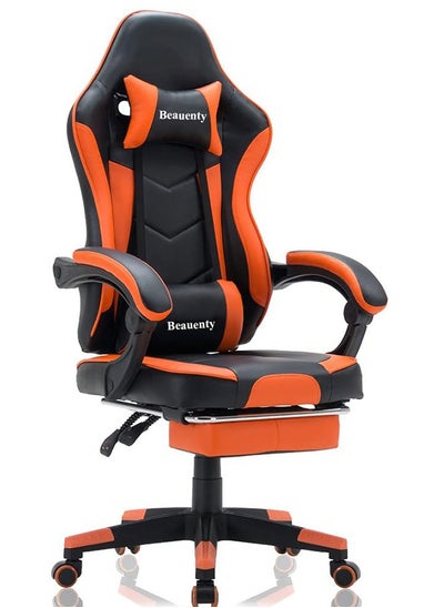 اشتري Gaming Chair, Racing Style Office Chair, Adjustable Lumbar Cushion Swivel Rocker, High Back Ergonomic Computer Desk Chair with Footrest في السعودية