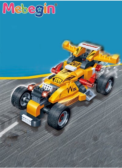 اشتري 132 Pcs Racing Pull Back Toy Cars Birthday Gifts Race Toy Truck For Boys And Girls 4+，Yellow في السعودية