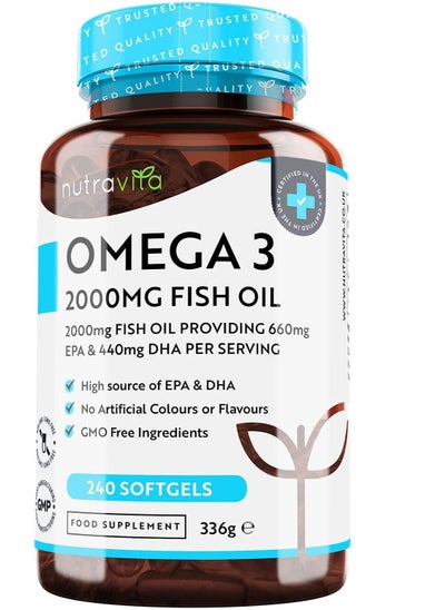 Buy Omega 3 Fish Oil 2000mg High Strength Capsules 4 Month Supply 240 Capsules in Saudi Arabia