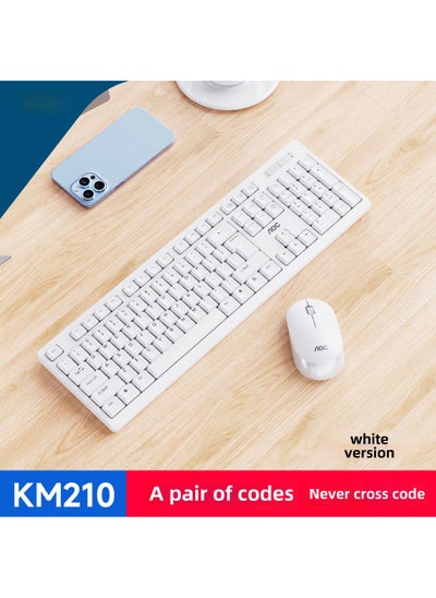 اشتري 1 x 5 pcs AOC KM210 Wireless Keyboard Mouse Combo USB White في السعودية