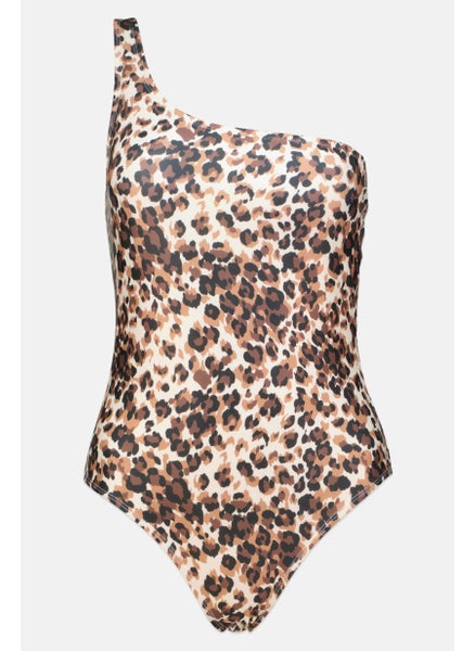 Buy Women Animal Printed One-Piece, Brown Combo in UAE