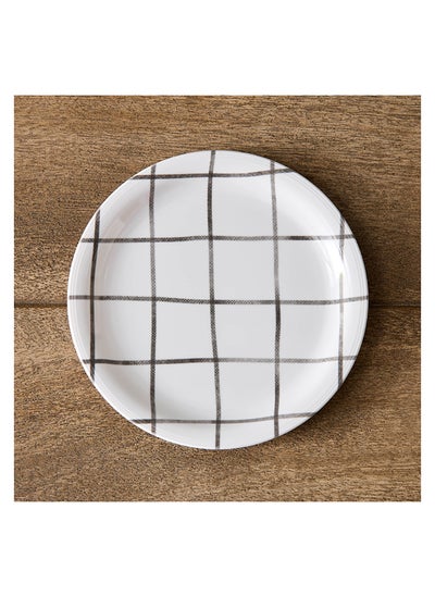 Buy Checkered Side Plate 19 x 1.5 x 19 cm in UAE