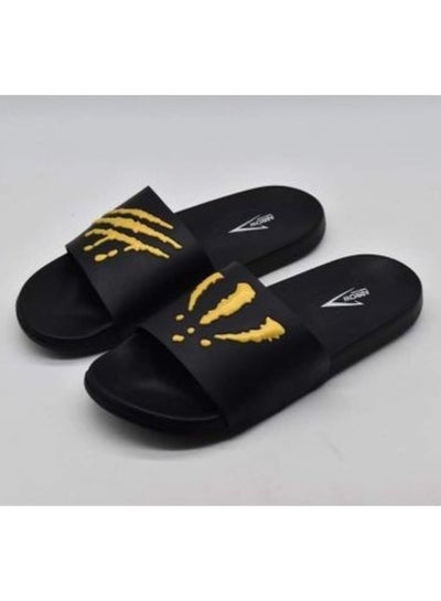 Buy Men's and youth's medical rubber slippers, black * yellow in Egypt