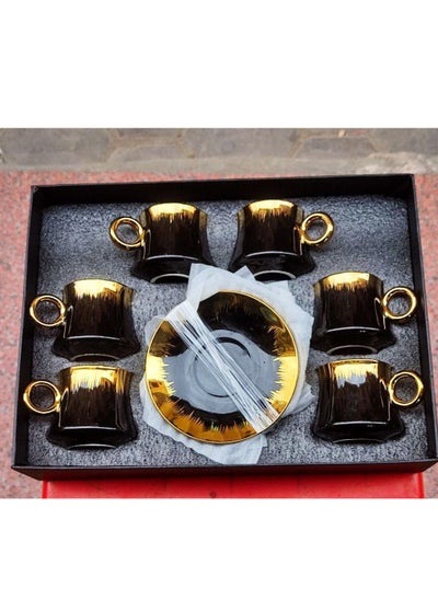 Buy 12 Piece Porcelain Coffee Set - Black in Egypt