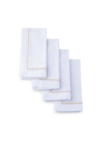 اشتري Bratta 4-Piece Napkin Set 45x45cm - Champagne في الامارات