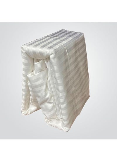 Buy Elastic Striped Sheet Set of 3 Dark White in Egypt