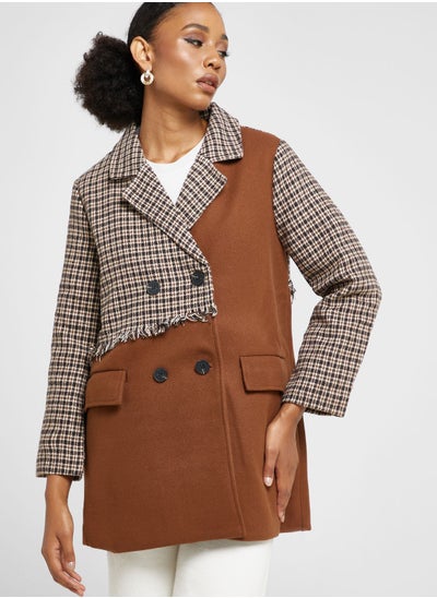 Buy Colorblock Detail Trench Coat in UAE