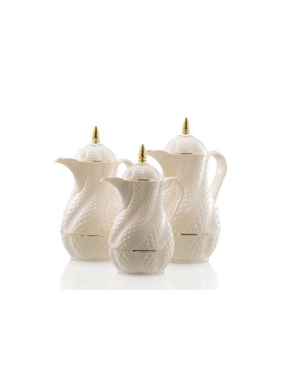 Buy Coffee pearl white flask consisting of three pieces (1.5 liters + 1 liter + 0.6 liter) in Saudi Arabia