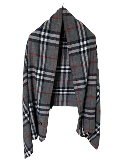 Buy Plaid Check/Carreau/Stripe Pattern Winter Scarf/Shawl/Wrap/Keffiyeh/Headscarf/Blanket For Men & Women - XLarge Size 75x200cm - P02 Grey in Egypt