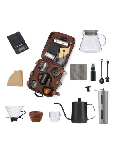 Buy V60 Coffee Maker set, 12 pcs Coffee Accessories Tools with Portable Carry Case, Drip Coffee Kit in Saudi Arabia