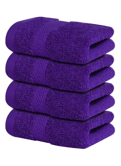 اشتري Infinitee Xclusives Premium Purple Washcloths Set – Pack of 4, 33cm x 33cm 100% Cotton Wash Cloths for Your Body and Face Towels, Kitchen Dish Towels and Rags, Baby Washcloth في الامارات