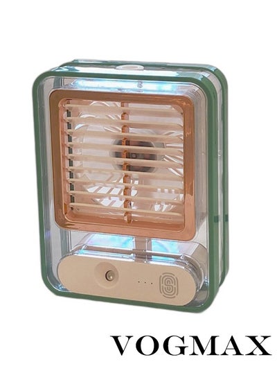 Buy USB Mini Air Conditioner Fan 5-hole Spray Humidification And Cooling Small Fan Cooler With night light in Saudi Arabia