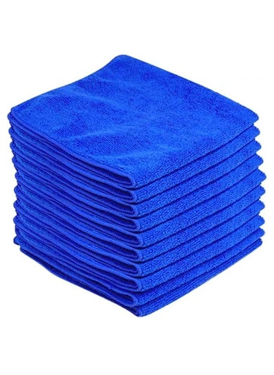 Buy 10-Piece Car Soft Microfiber Absorbent Wash Cleaning Polish Cloth in UAE