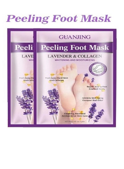 Buy 2-Piece Set Lavender & Collagen Whitening And Moisturizing Peeling Foot Mask 2X40g in Saudi Arabia