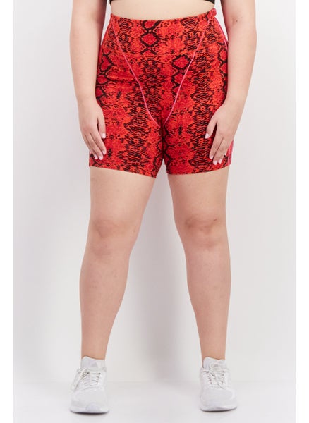 اشتري Women Plus Size Training Short Tight, Red/Black في الامارات