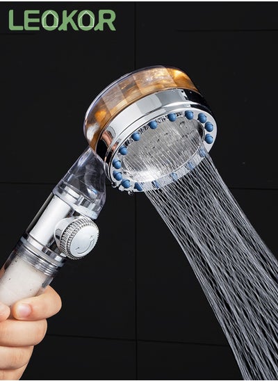 Buy High Pressure Shower Head with Handheld Spray Combo, Turbo Technology and Dual PP Cotton Filters in Saudi Arabia