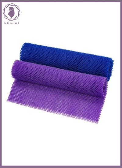 اشتري 2 Pieces African Net Bath Sponge African Exfoliating Long Body Scrubber Tight Weave Beauty Skin Smoother Tower Bath Cloth Porous Stretches Back Washcloths For Daily Use Or Stocking Stuffer في الامارات