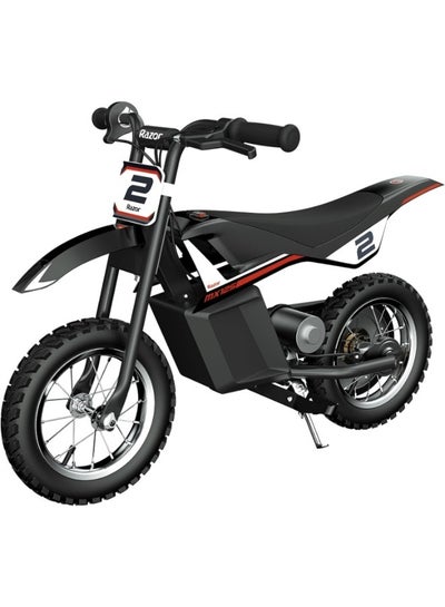 اشتري Motorbike Dirt Rocket MX125 - Electric Dirt Bike, 100W High Torque, 13Km/Hr Speed, 12" Tires, Great for Smooth & Off Road, Rechargeable, Battery Operated, For 8+ Age - Black في السعودية