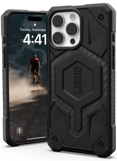 اشتري UAG Monarch for iPhone 16 Pro MAX Case Cover [25 Feet Drop tested]  - Carbon Fiber في الامارات