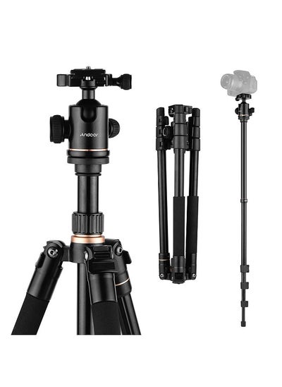 Buy Andoer 164cm/64.57in Photography Tripod Monopod Stand Aluminium Alloy 360° Rotatable Ball Head 8kg Load Capacity with Carry Bag for DSLR Cameras Camcorders in UAE