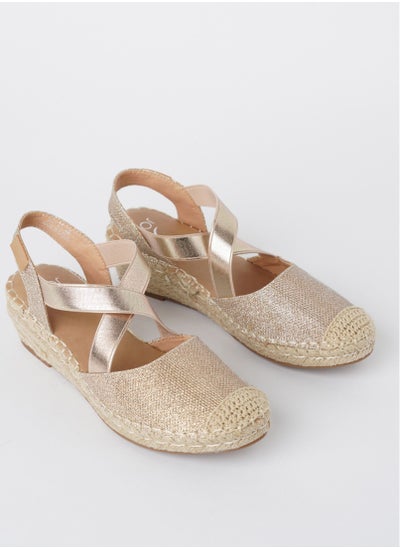 Buy JOVE Women's Casual Espadrilles GOLD in Saudi Arabia