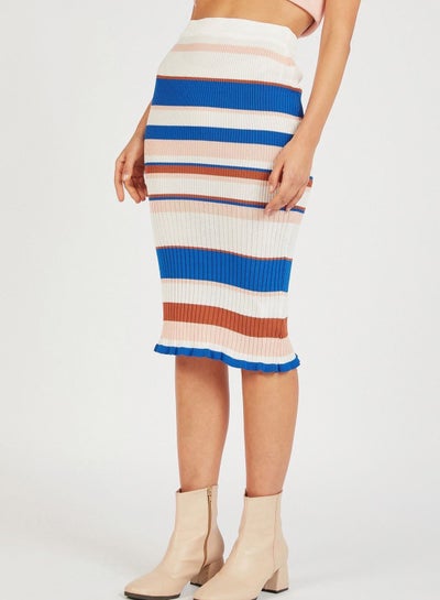 Buy High Waist Striped Detail Skirt in Saudi Arabia