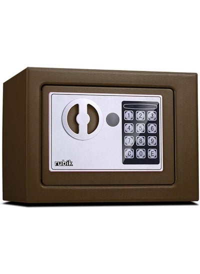 Buy Rubik Mini Electronic Digital Security Safe Deposit Box With Electronic Keypad Lock and Physical Key For Home Office Hotel Jewelry Passport Watches Cash Storage in UAE